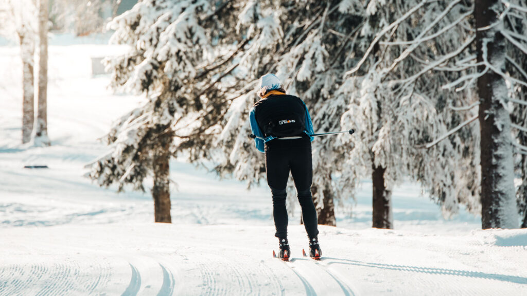 En person åker längdskidor.