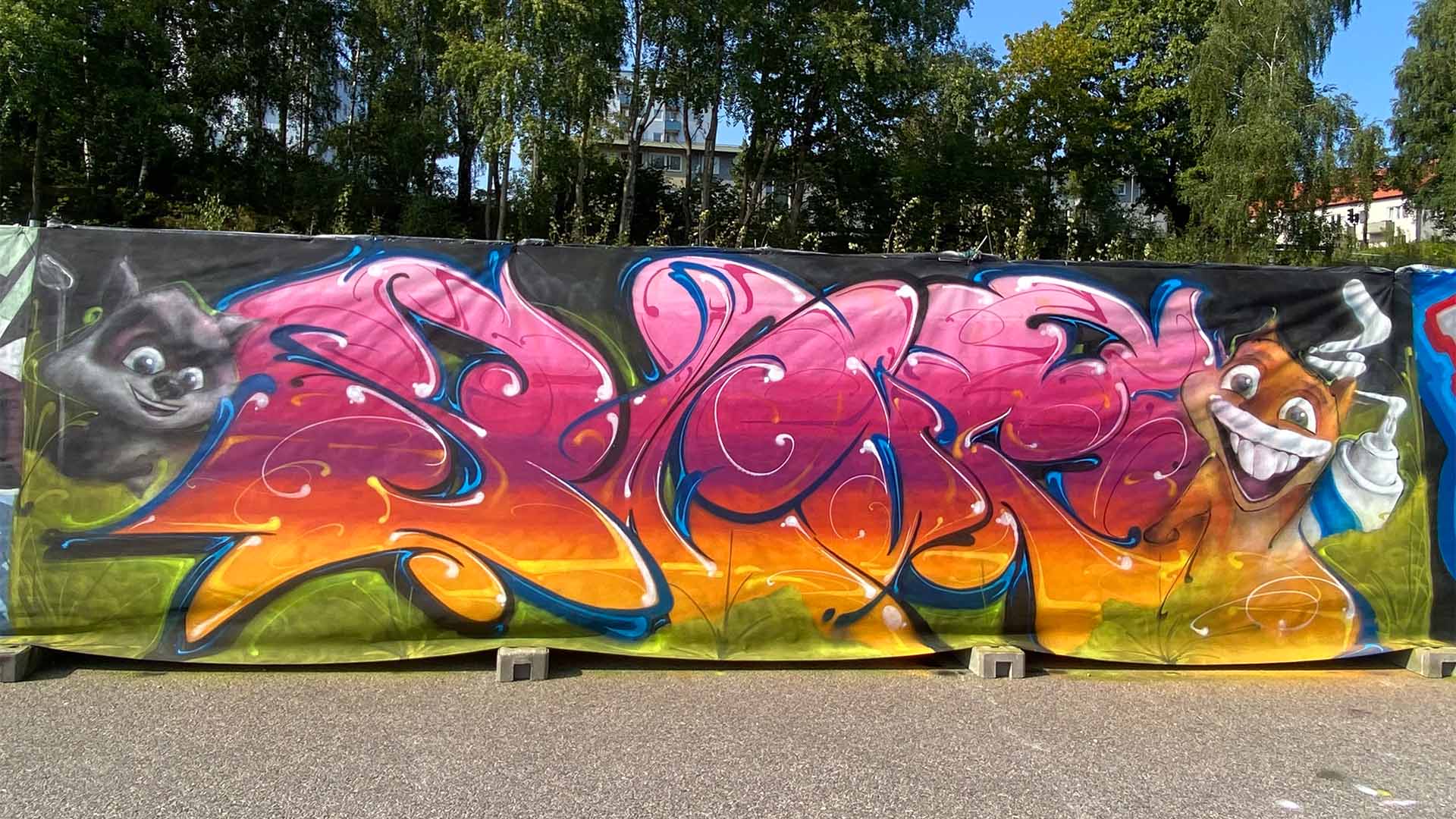 En graffiti målning av konstnären Skae
