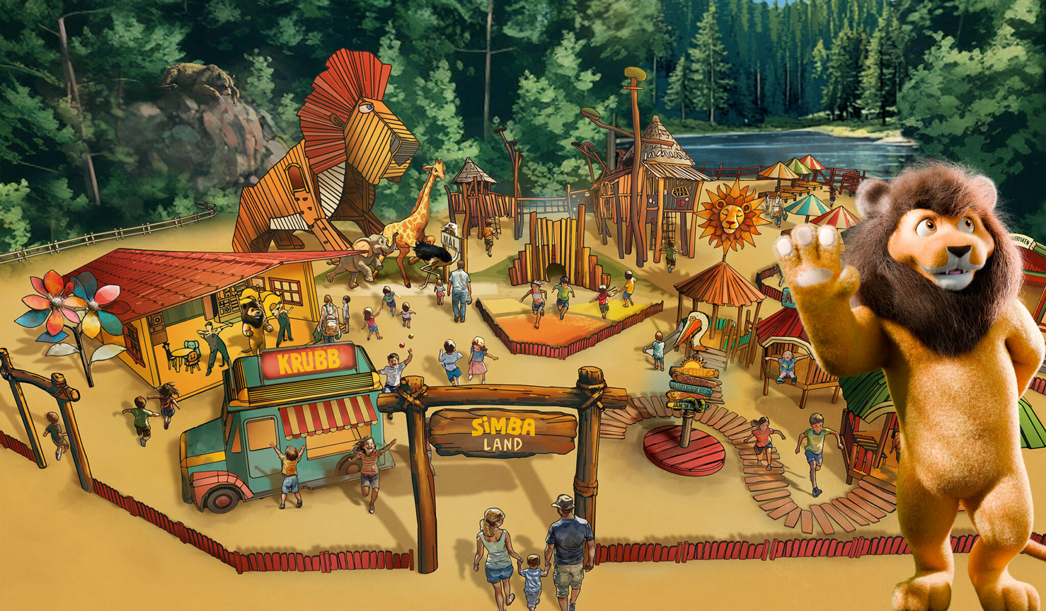 Illustration över Simbaland.