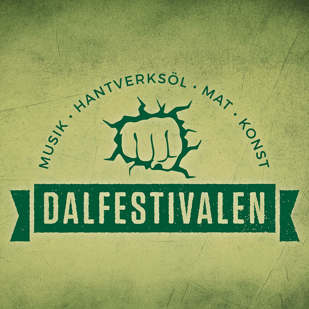 grafiks bild i grönt knytnäve dalfestivalen